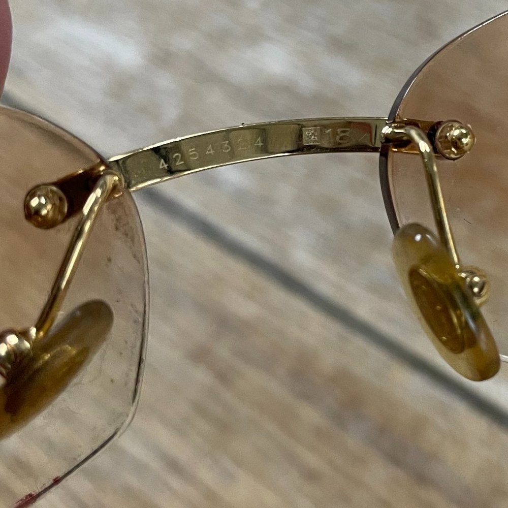 Vintage Cartier Wood Rimless Sunglasses - Picture 14 of 15